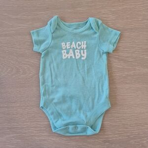 Infant 0-3 Months Beach Baby Turquoise One-Piece Bodysuit for Kids